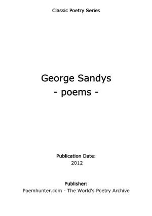 George Sandys - Poems