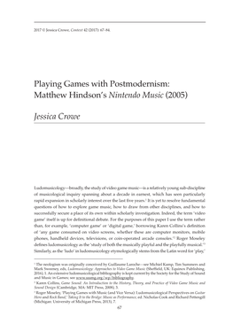 Matthew Hindson's Nintendo Music (2005) Jessica Crowe
