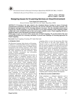 Designing Issues for E-Learning Services on Cloud Environment
