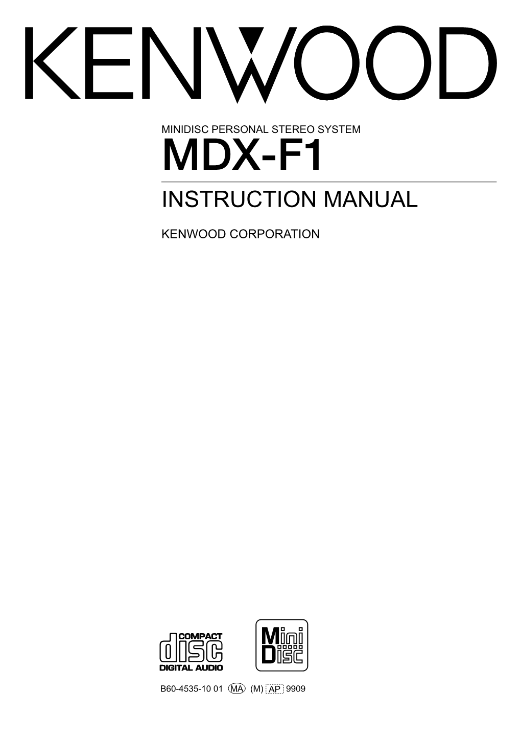 Mdx-F1 Instruction Manual