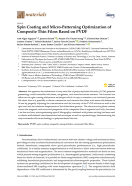 Spin Coating and Micro-Patterning Optimization of Composite Thin Films Based on PVDF