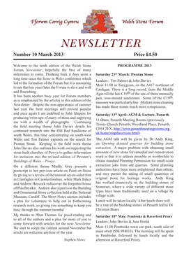 Newsletter 10: March 2013