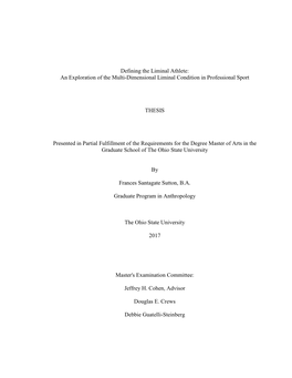 Defining the Liminal Athlete: an Exploration of the Multi-Dimensional Liminal Condition in Professional Sport