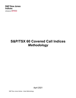 S&P/TSX 60 Covered Call Indices Methodology