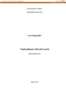 Nadrealizam I David Lynch