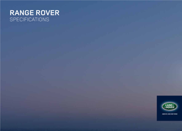 Range Rover Specifications Contents