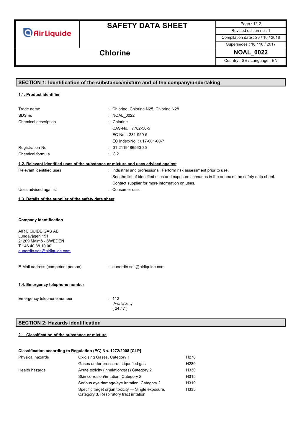 Safety Data Sheet Chlorine Docslib 4655