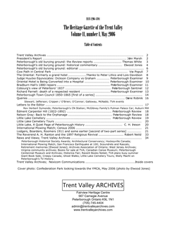 The Heritage Gazette of the Trent Valley Volume 11, Number 1, May 2006