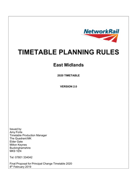 Timetable Planning Rules