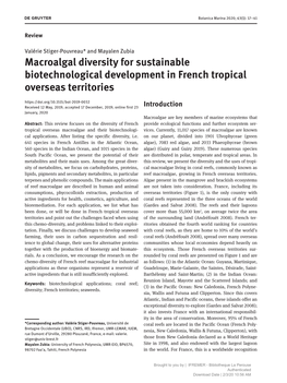 Macroalgal Diversity for Sustainable Biotechnological Development In