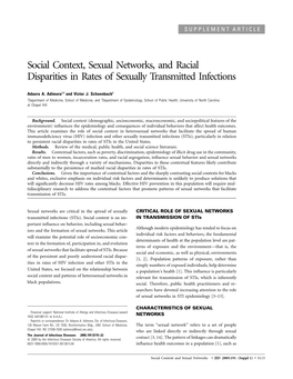 Social Context, Sexual Networks, and Racial Disparities in Rates of Sexually Transmitted Infections