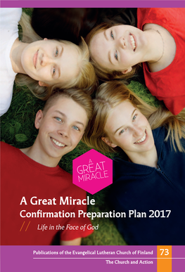 A Great Miracle Confirmation Preparation Plan 2017 Life in the Face of God