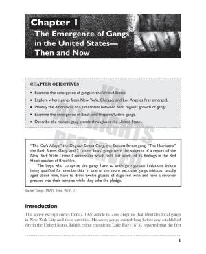 Chapter 1 the Emergence of Gangs in the United States— Then and Now