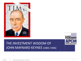 The Investment Wisdom of John Maynard Keynes (1883-1946)