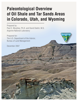 Paleontological Overview of Oil Shale and Tar Sands Areas in Colorado, Utah, and Wyoming