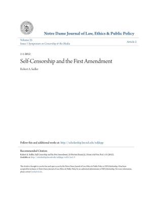 Self-Censorship and the First Amendment Robert A