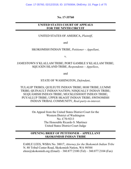 No. 17-35760 UNITED STATES COURT of APPEALS for THE