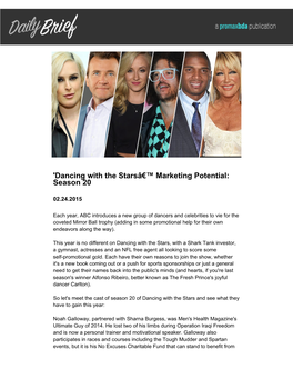 'Dancing with the Starsâ€™ Marketing Potential: Season 20
