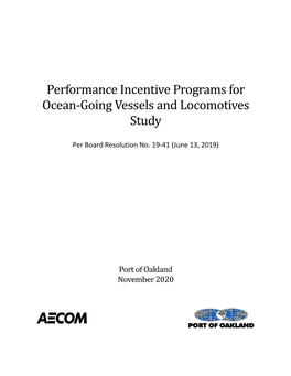 Performance Incentive Programs for Ocean‐Going Vessels and Locomotives Study