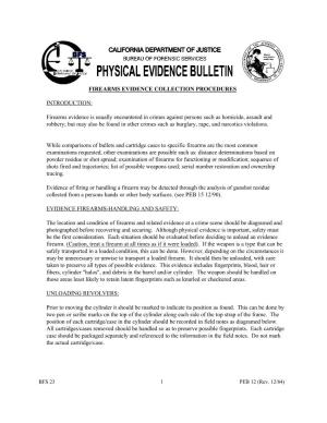 Firearms Evidence Collection Procedures
