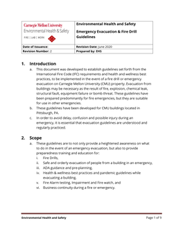 Emergency Evacuation and Fire Drill Guidelines