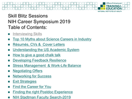 Career Symposium 2019 Skill Blitz Slides
