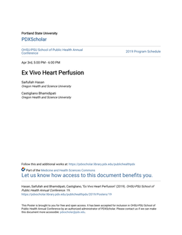 Ex Vivo Heart Perfusion