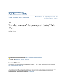 The Effectiveness of Nazi Propaganda During World War II Michael J