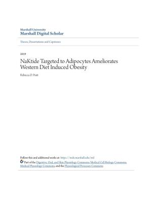 Naktide Targeted to Adipocytes Ameliorates Western Diet Induced Obesity Rebecca D