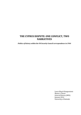 The Cyprus Dispute: One Conflict, Two Narratives