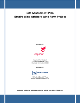 Site Assessment Plan Empire Wind Offshore Wind Farm Project