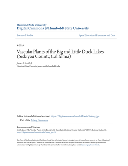 Vascular Plants of the Big and Little Duck Lakes (Siskiyou County, California) James P