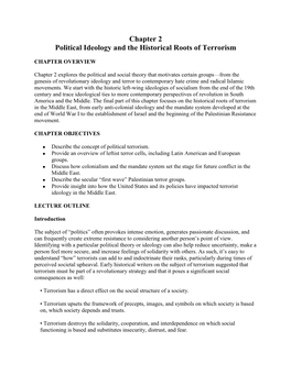 Chapter 2 Political Ideology and the Historical Roots of Terrorism