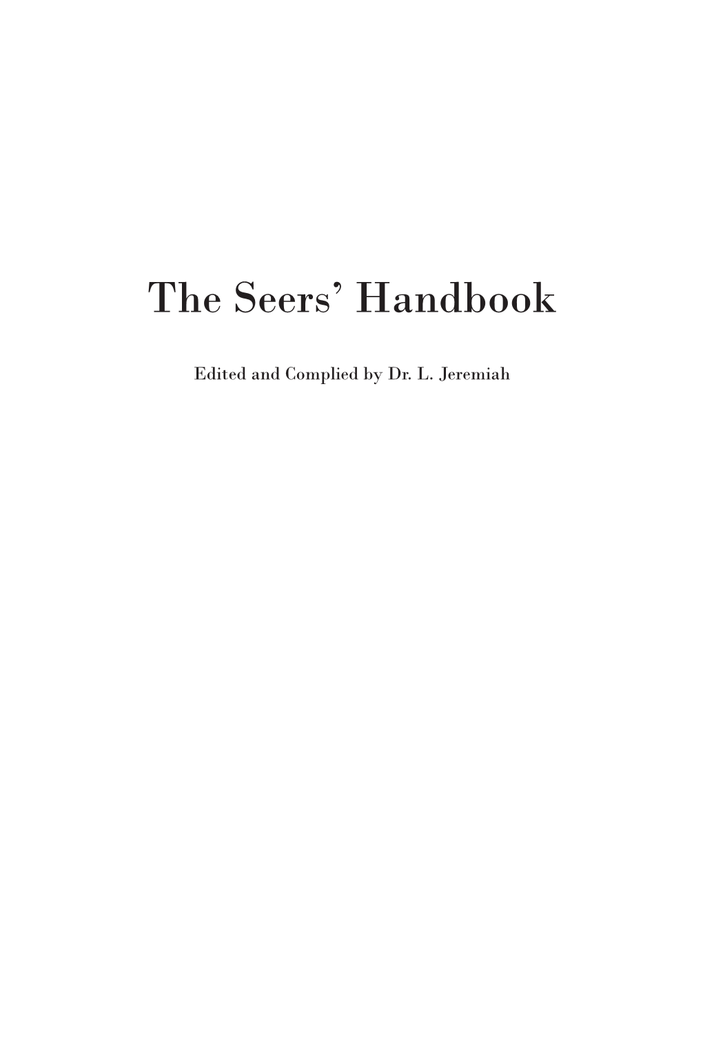 The Seers' Handbook