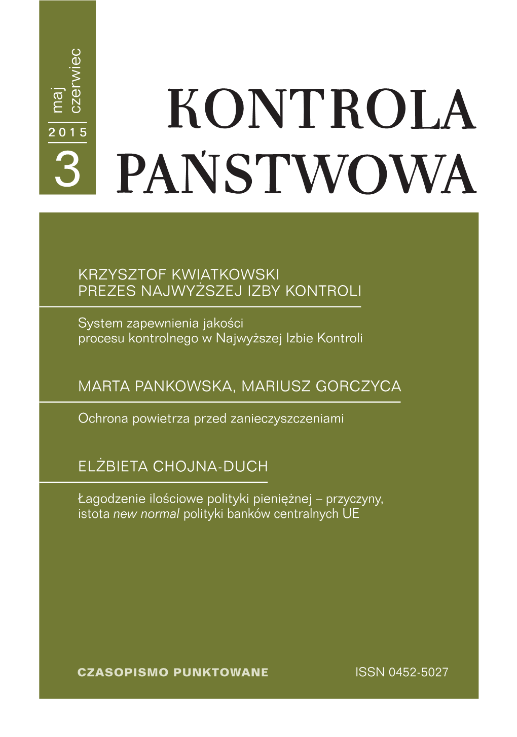 „Kontrola Państwowa” Nr 3/2015