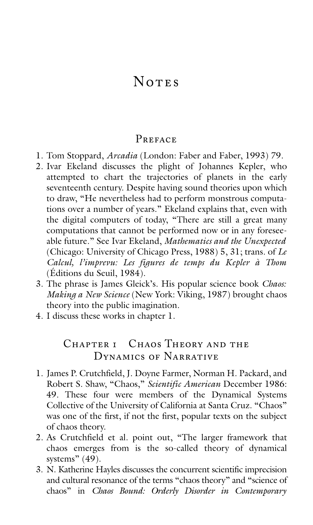 Preface Chapter 1 Chaos Theory and the Dynamics of Narrative