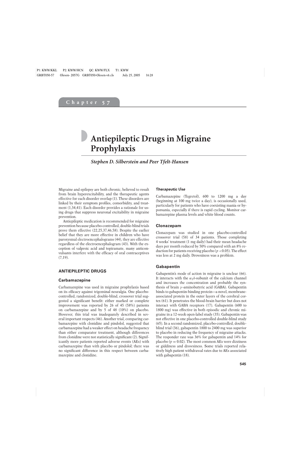 Antiepileptic Drugs in Migraine Prophylaxis