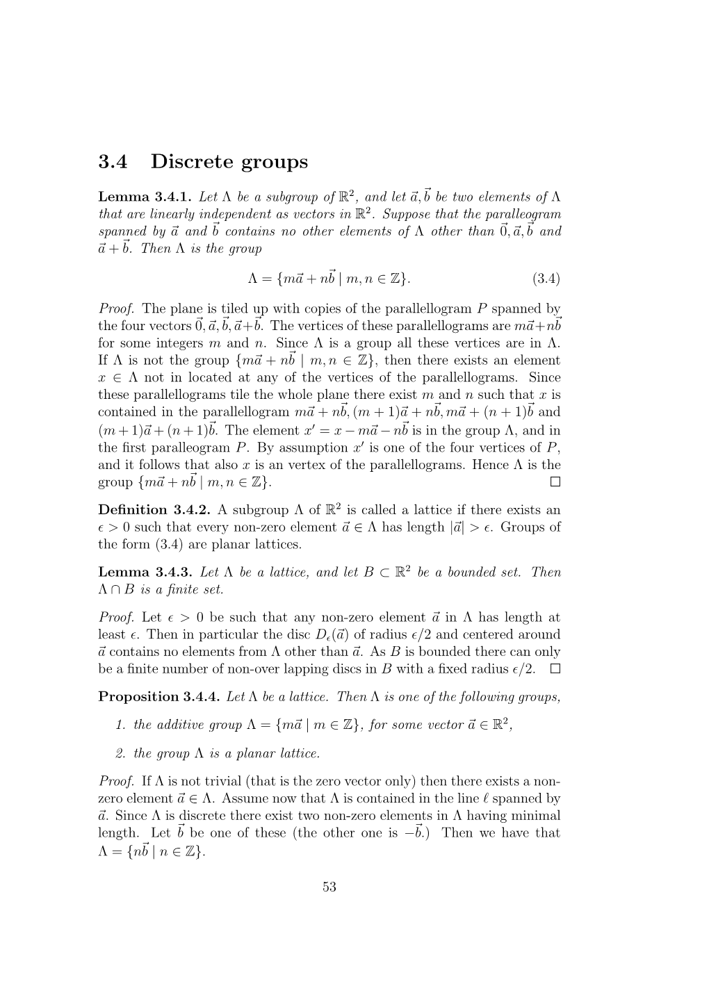 3.4 Discrete Groups