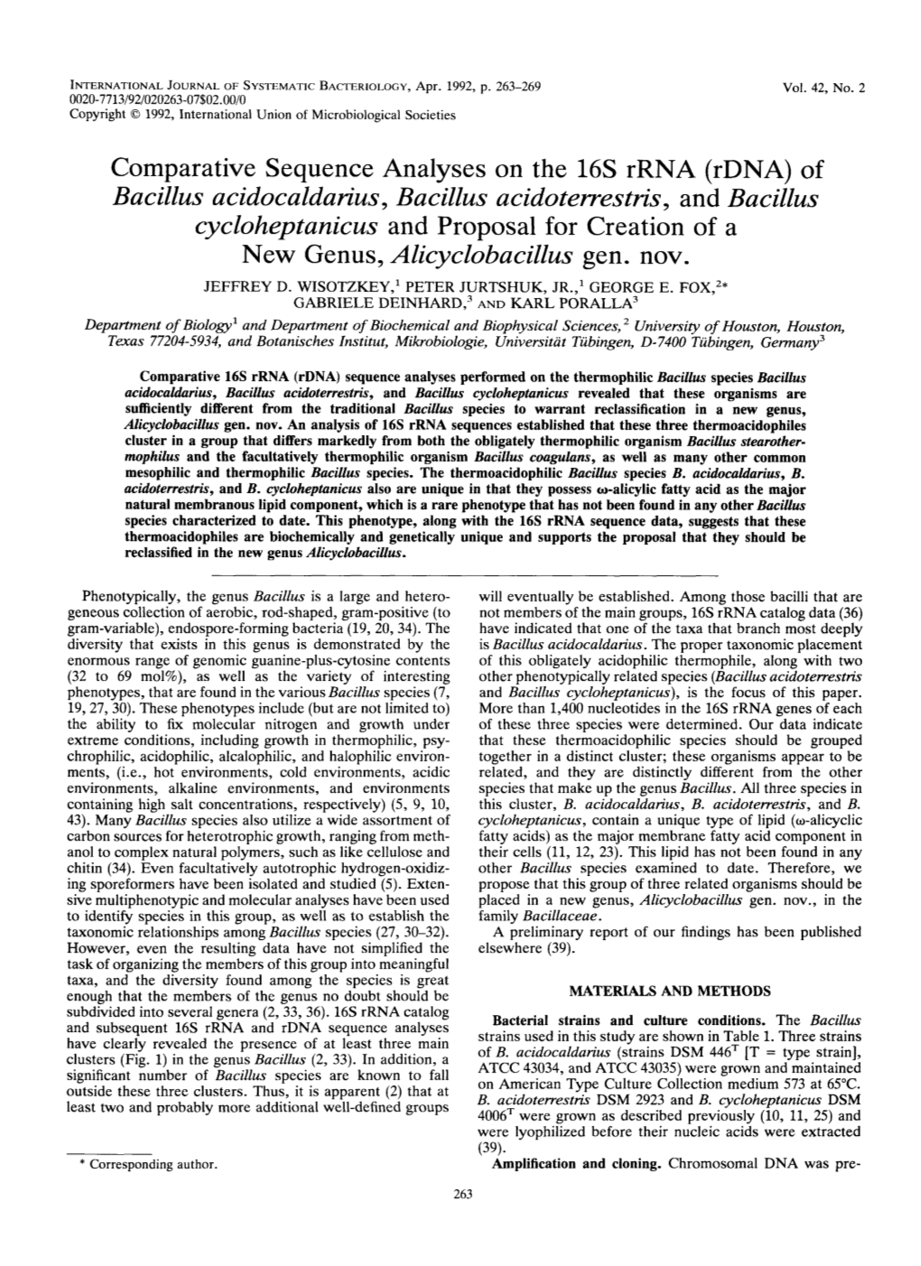 Comparative Sequence Analyses on the 16S Rrna