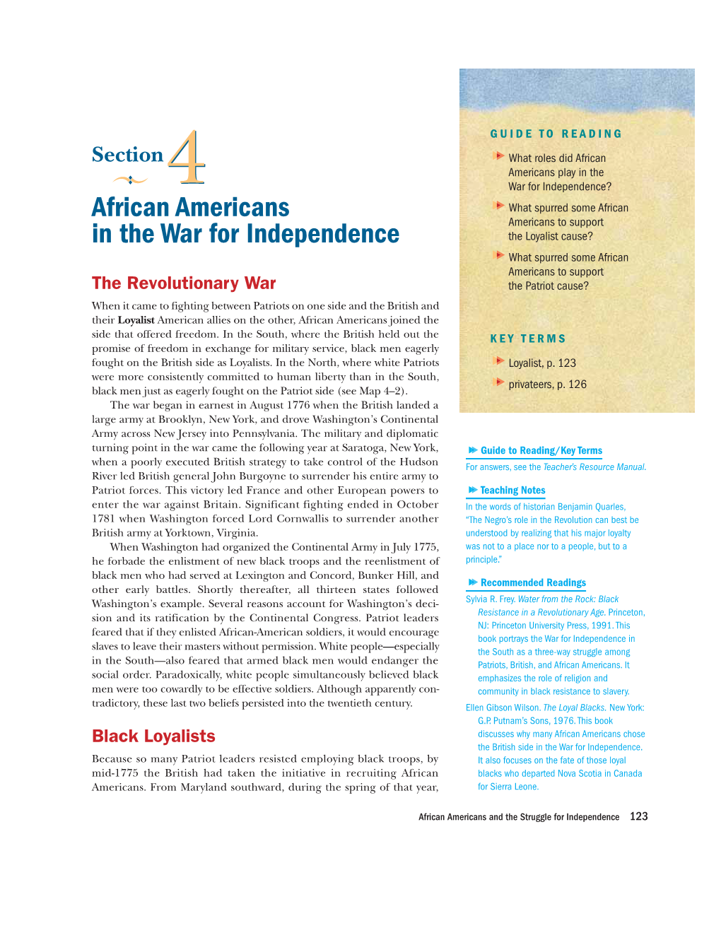 African Americans in the War for Independence