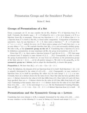 Permutation Groups and the Semidirect Product
