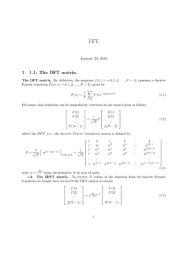1 1.1. the DFT Matrix