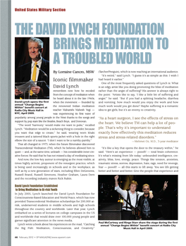 The David Lynch Foundation Brings Meditation to a Troubled World