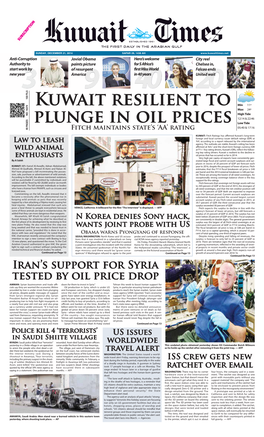 Kuwait Resilient to Plunge in Oil Prices Engaged in This Attack,” Obama Said