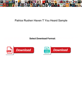 Patrice Rushen Haven T You Heard Sample