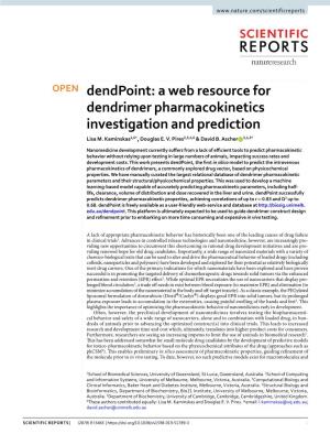 Dendpoint: a Web Resource for Dendrimer Pharmacokinetics Investigation and Prediction Lisa M