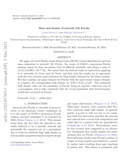 Arxiv:2103.01707V1 [Astro-Ph.EP] 2 Mar 2021