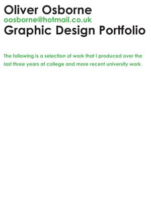 Oliver Osborne Graphic Design Portfolio
