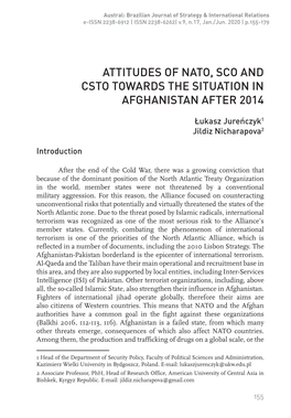 Attitudes of Nato, Sco and Csto Towards the Situation in Afghanistan After 2014