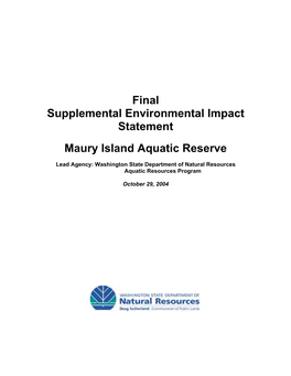 Final Supplemental Environmental Impact Statement Maury Island Aquatic Reserve